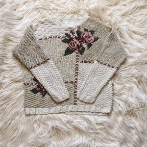 LAST CHANCE Thick Knit Rose Sweater
